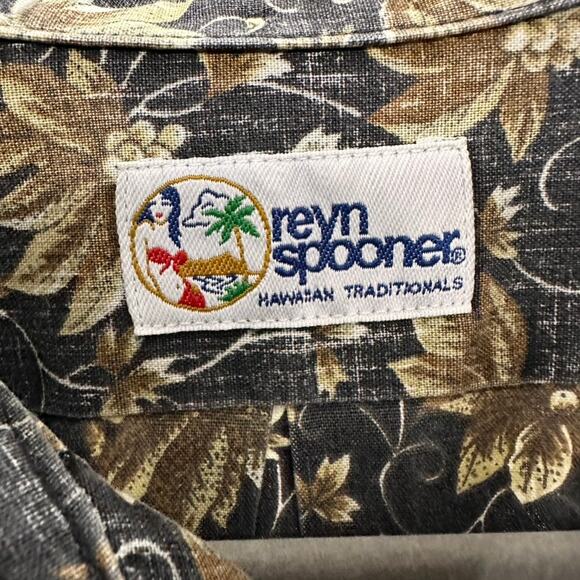 Reyn Spooner Vintage Men's Hawaiian Shirt Reverse Print Short Sleeve Button Up - Picture 5 of 12